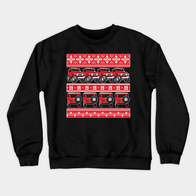 FJ40 Christmas Sweater Red Crewneck Sweatshirt by Bulloch Speed Shop